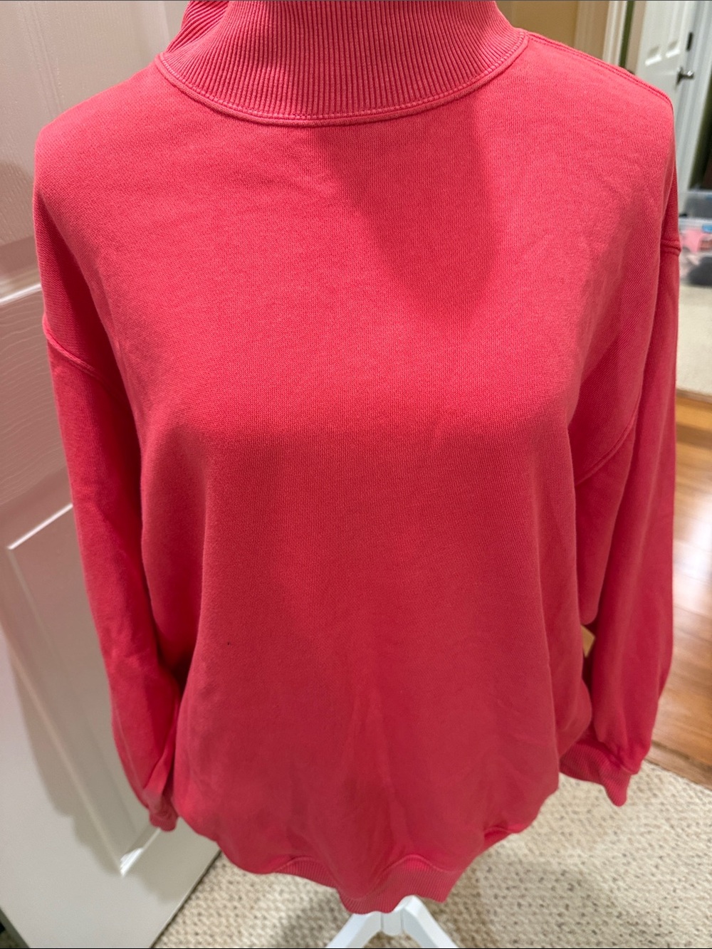 Aerie Women’s Coral-Red Mock Neck Sweatshirt